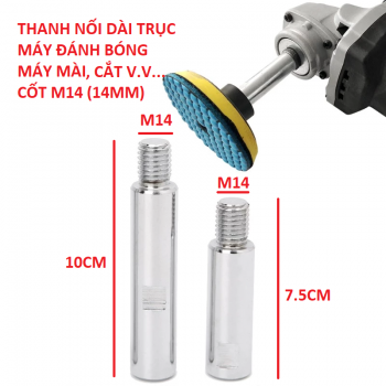 Thanh nối dài trục máy đánh bóng đồng tâm M14  Rotary Polisher Extension Bar 10cm/7.5cm