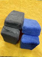 Applicator bôi wax, sealant, vệ sinh nội thất sợi microfiber Xanh Dương/Xám12x8x4cm
