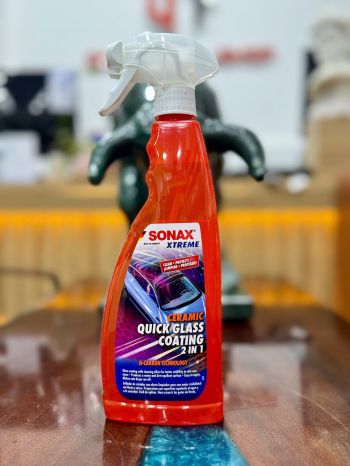 Chai xịt vệ sinh làm sạch + hiệu ứng lá sen Sonax Ceramic Quick Glass Coating 2in1 1744 750ml