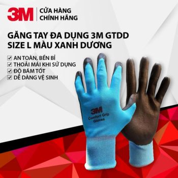 Găng tay bảo vệ cao cấp 3M Comfort Grip Gloves (Xanh da trời) size M, L