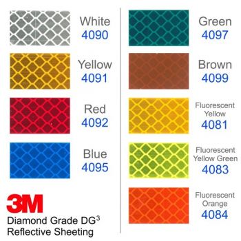 Băng keo phản quang kim cương 3M 4095 Diamond Grade DG3 Reflective Sheeting 30mmx1m (Xanh Blue)
