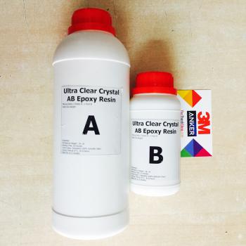 Keo đổ nhựa làm khuôn, tranh 3D trong suốt loại tốt đổ khối Epoxy Resin Ultra Clear DTAB2-A5 1kg