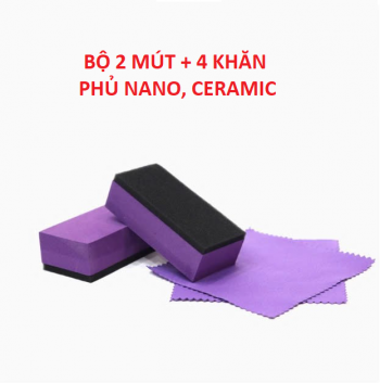 Bộ 2 bọt biển hỗ trợ phủ Coating và 4 khăn lau phủ nano 10x10cm